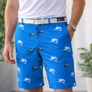 Title: NWT RLX Ralph Lauren Blue Marlin Print Golf Shorts Classic Fit